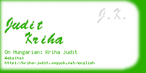 judit kriha business card